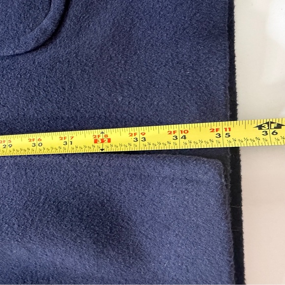 Ashley Scott navy hooded duffle coat faux fur trim wool blend made in usa - Picture 13 of 13